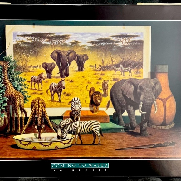 Bo Newell ‘Coming To Water' Lithograph 36” x 24”.